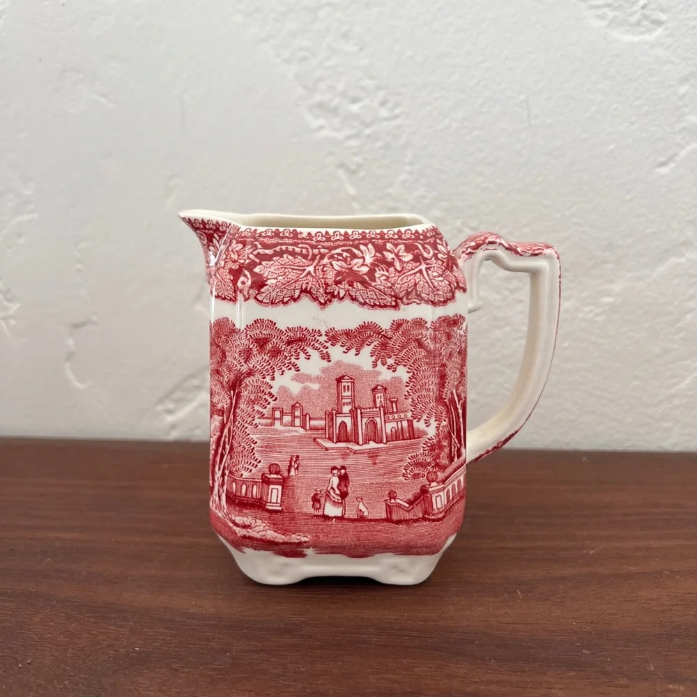 Mason’s Vista Pink Square Creamer vintage ironstone English China transferware